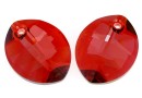 Swarovski, pandantiv frunza, red magma, 14mm - x1