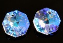 Swarovski, pandantiv octogon, blue aurore boreale, 8mm - x2