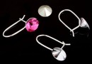 Earring findings, 925 silver, chaton 6mm - x1pair