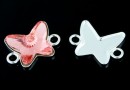 Link, 925 silver, butterfly cabochon 12mm - x1