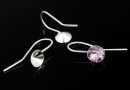 Earring findings, 925 silver, chaton 7mm - x1pair