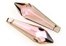 Swarovski,  faceted drop pendant, rosaline gold teak, 40mm - x1