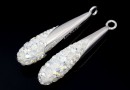 Swarovski, pand. pave placat cu rodiu, moonlight, 30mm - x1