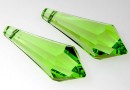 Swarovski,  faceted drop pendant, light peridot, 38mm - x1