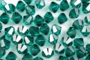 Swarovski, margele bicone, emerald, 3mm - x20