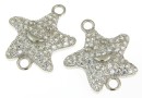 Link smiley star, argint 925 placat cu rodiu, 18.5mm - x1