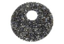 Swarovski, fine rocks pendant, black silver shade, 40mm - x1