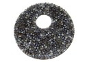 Swarovski, fine rocks pendant, black silver shade matte, 40mm - x1