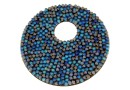 Swarovski, fine rocks pendant, bermuda blue matte, 40mm - x1