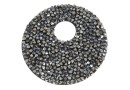 Swarovski, fine rocks pendant, black metallic  silver, 40mm - x1
