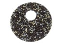 Swarovski, fine rocks pendant, black peach gold, 40mm - x1