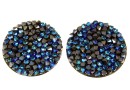 Swarovski, fine rocks cabochon, black bermuda blue, 19.5mm - x1