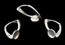 Earring findings, 925 silver, round cabochon 6mm- x1pair