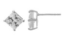 Earring findings, 925 silver, fancy chaton 6mm - x1pair