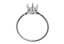 Ring base, 925 silver, chaton 6mm, inside 16.3mm - x1