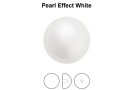 Preciosa, crystal pearl cabochon, white, 6mm - x4