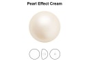 Preciosa, crystal pearl cabochon, cream, 6mm - x4