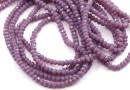 Crystal bead string, faceted rounds, cyclamen opal, 3.5x2.5mm