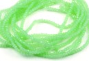 Crystal bead string, faceted rounds, pastel green, 3x2mm
