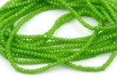 Crystal bead string, faceted rounds, olive green, 3x2mm