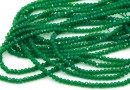 Crystal bead string, faceted rings, palace green opal, 3x2mm