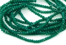 Crystal bead string, faceted rounds, royal green, 3.5x2.5mm