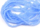 Crystal bead string, faceted rounds, light blue opal, 3.5x2.5mm