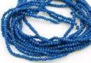 Crystal bead string, faceted rounds, navy blue II, 3x2mm