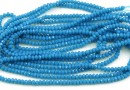 Crystal bead string, faceted rounds, sea blue, 3x2mm