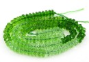 Crystal bead string, diamond cut, green mix, 6mm