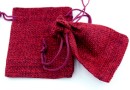 Saculet textil, grena, 9x6.5cm - x5